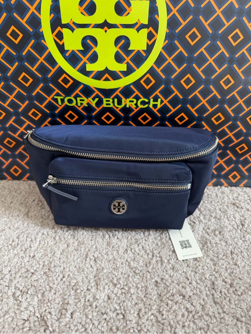 Tory Burch Nylon Belt Bag Crossbody Bag Fanny pack Tory Navy Blue